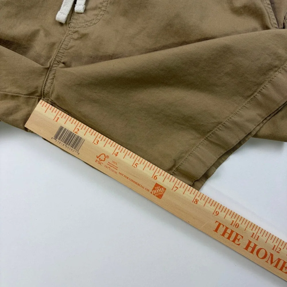 J. Crew Dock Shorts Mens Medium Brown Khaki Stretch Cotton Pull On 8in